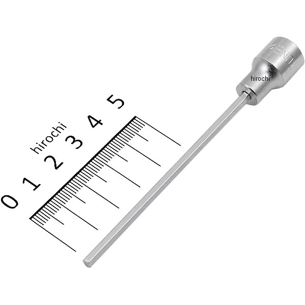 ロングヘキサゴンソケット 対辺 3mm 長さ 100mm 差込角 6.35mm (1/4インチ)