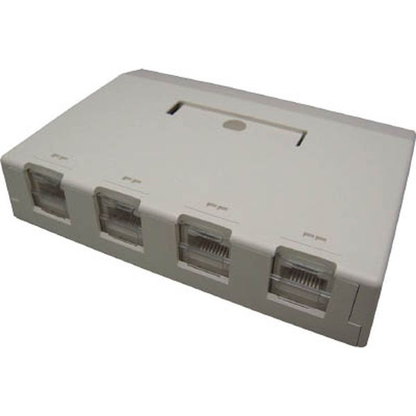 カテゴリ６Ａスライド式シャッター付きローゼットキット　４個口