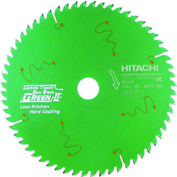 ＨｉＫＯＫＩ スーパーチップソー（集成材用）（グリーン2） 165mmX20 60枚刃