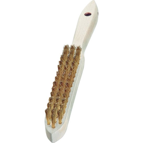 剣先３行　木柄ハンドブラシ　真鍮線