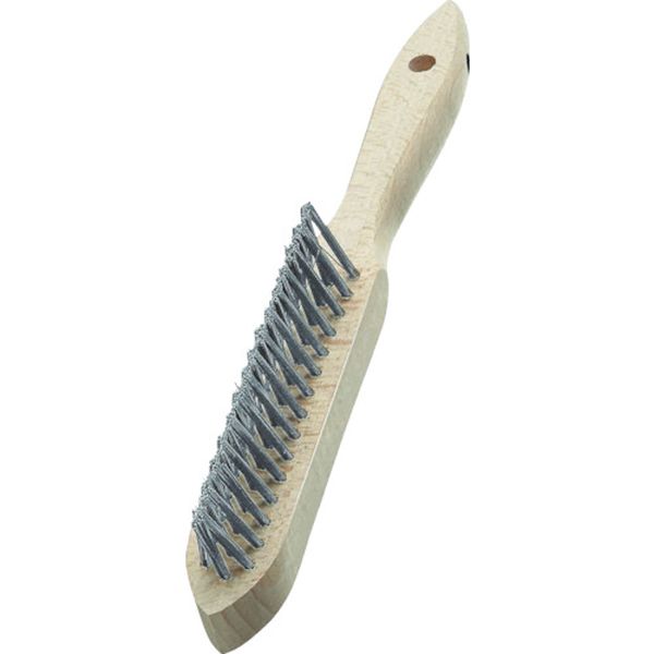 ３行リベット　木柄ハンドブラシ　ステンレス線