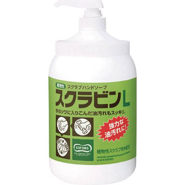 サラヤ　植物性スクラブハンドソープ　スクラビンＬ　１．２ｋｇポンプ付