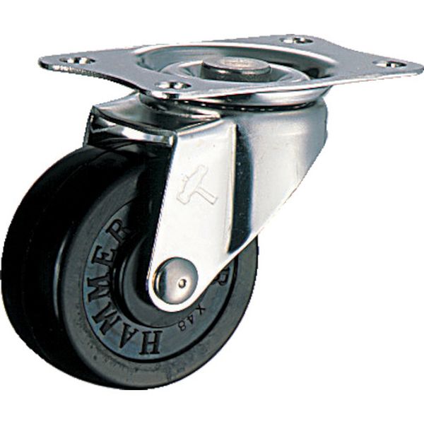 オールステンレス　Ｅ型自在　ゴム車５０ｍｍ