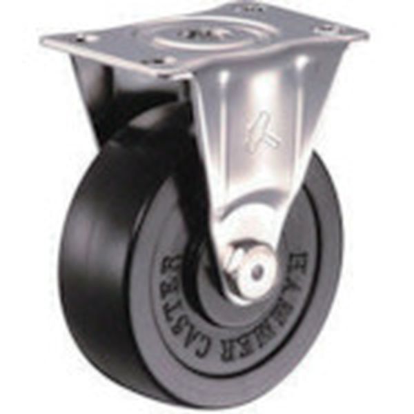 オールステンレス　Ｓ型固定　ゴム車７５ｍｍ