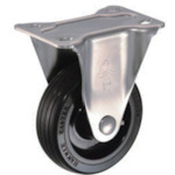 オールステンレス　Ｓ型固定　ゴム車１２５ｍｍ