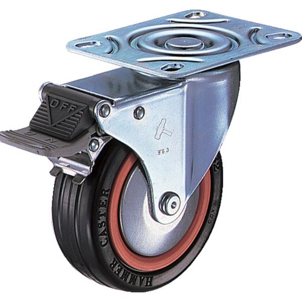 Ｍ型　自在ＳＰ付　ゴムＢ車　１２５ｍｍ　トータルロック