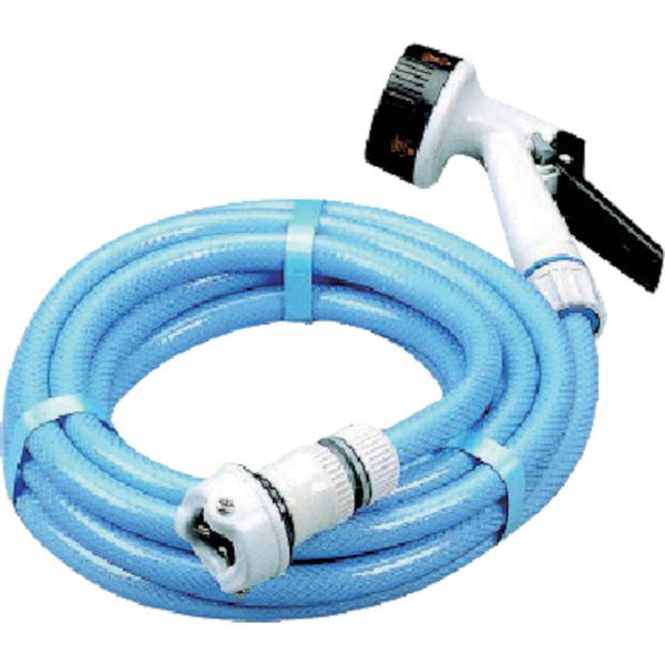 耐圧糸入りカットホーススリム５ｍ　ライトブルー