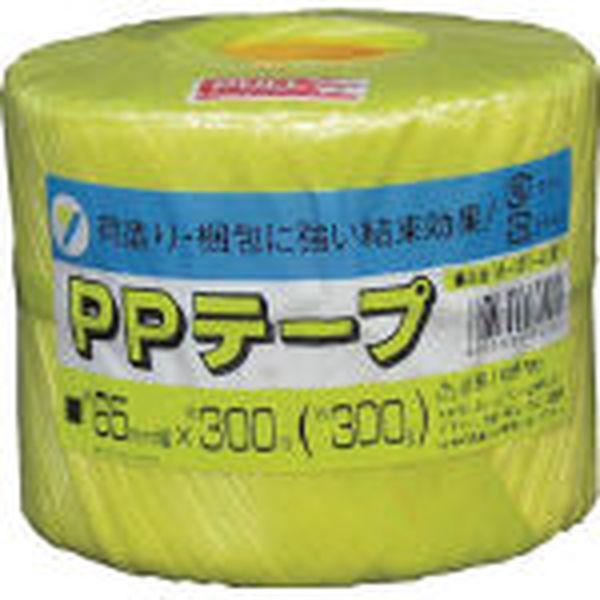 荷造り紐　ＰＰテープ玉巻　６５ｍｍ×３００Ｍ　イエロー