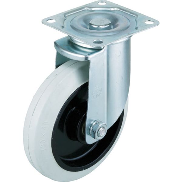 エアーキャスター（自在車）　１５０ｍｍ　ホワイトゴム車