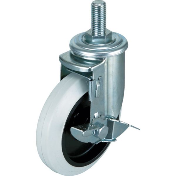 エアーキャスターねじ込みタイプ（ホワイトゴム自在車ストッパー付）