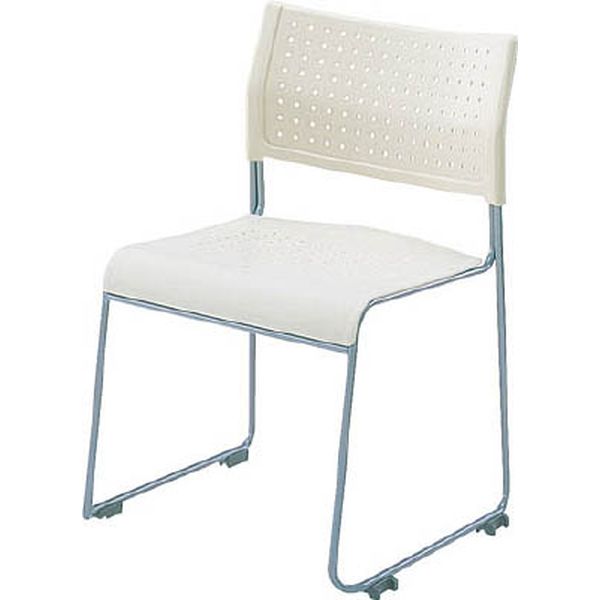 アイリスチトセ　スタッキングチェア　スチールパイプ　アイボリー