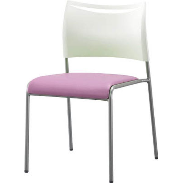 アイリスチトセ　ミーティングチェア　ライタス４　　レザー張り　ピンク