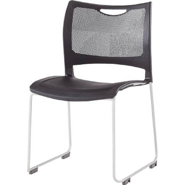 アイリスチトセ　スタッキングチェアー　背・座：樹脂　ホワイト