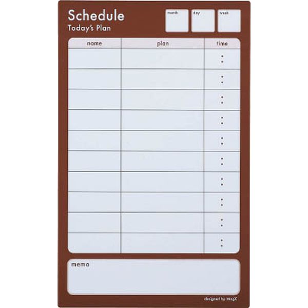マグエックス　マグネットスケジュールボードシートｃｏｌｏｒ　ブラウン