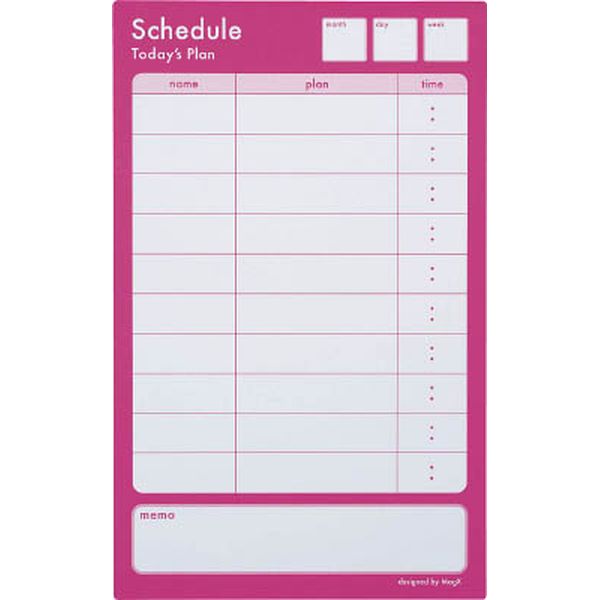 マグエックス　マグネットスケジュールボードｃｏｌｏｒ　ピンク