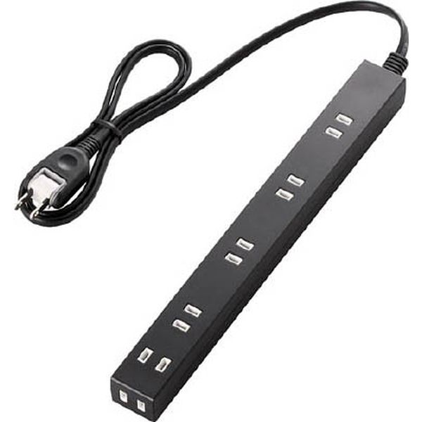 エレコム　スリムタップ／６個口／１ｍ／ブラック