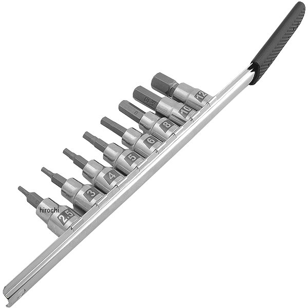 六角ビットセット 3/8インチ(9.5mm)角 8個セット ミリ(国産車等)