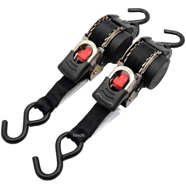 タイダウン リトラクタブル 10フィート(3m) 黒 (2本入り)