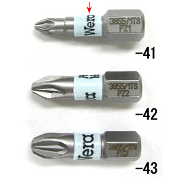 #1x25mm Pozidriv ドライバービット(ステンレス製)