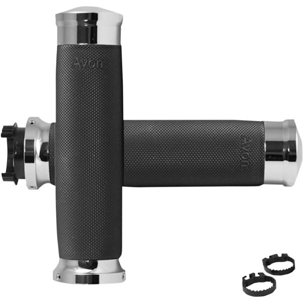 グリップ カスタム コンツアー 1インチハンドル用 クローム