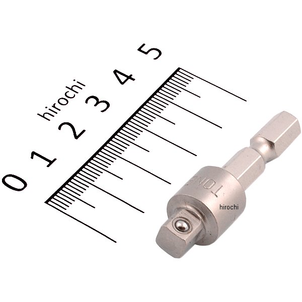 電動ドリル用 ソケットアダプター 差込角 12.7mm (1/2インチ)用 長さ 47mm ビット 二面幅 6.35mm (1/4インチ)