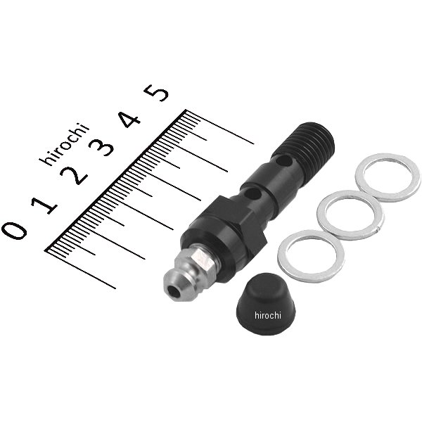 アールズ エアーフリーバンジョーボルト P1.25 ホンダ、スズキ、カワサキ純正用 ダブル ガスケット付き 黒