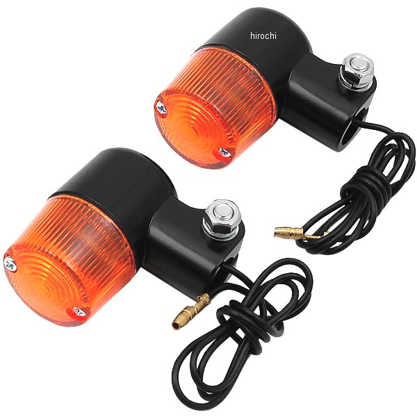 丸ミニウインカーセット ブラックボディ/オレンジレンズ 汎用