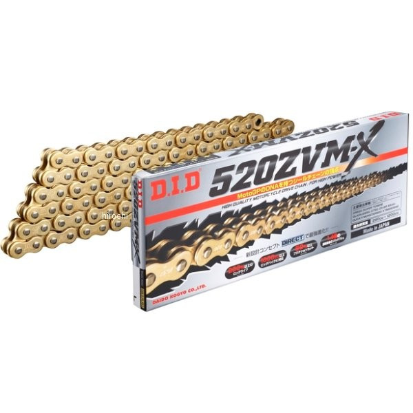 チェーン 520ZVM-X シリーズ ゴールド (80L) カシメ