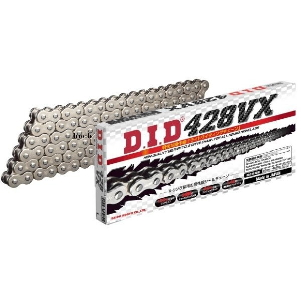 チェーン 428VX VXシリーズ Xリング シルバー 160L クリップ