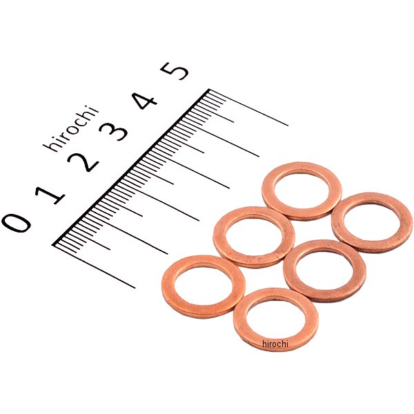 クラッシュワッシャー 3/8インチ(9.5mm)/ 10mm 銅 (6個入り)