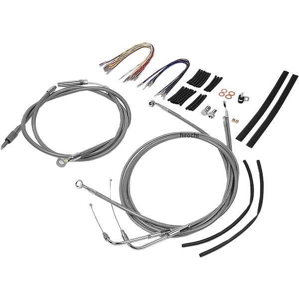 ケーブル キット ステンレス 00年-06年 FLSTC、FLSTF 18インチ エイプバー用