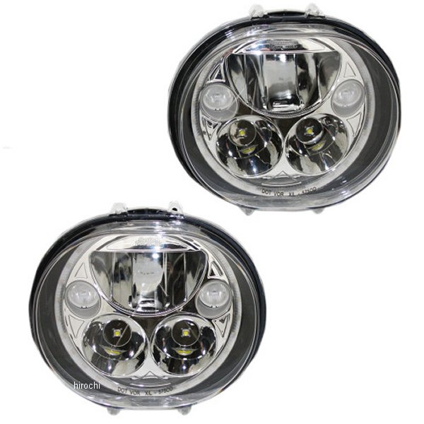 カスタム ダイナミクス LED ヘッドライト 5.75インチ 04年-13年 FLTR クローム(左右ペア)