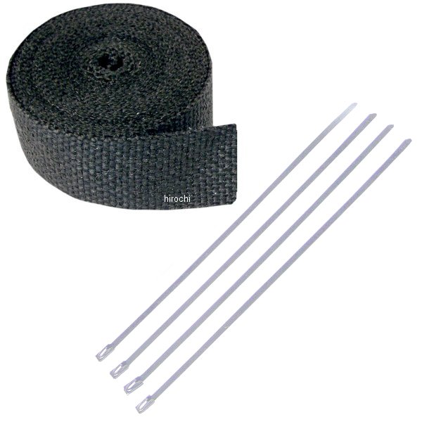マフラー用ラップ 2インチ x 25フィート 黒 シルバータイラップ