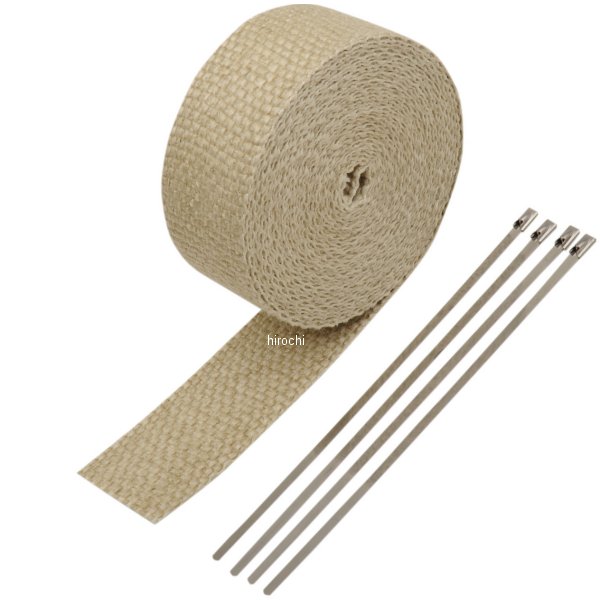 マフラー用ラップ 2インチ x 25フィート ナチュラル タイラップ付き