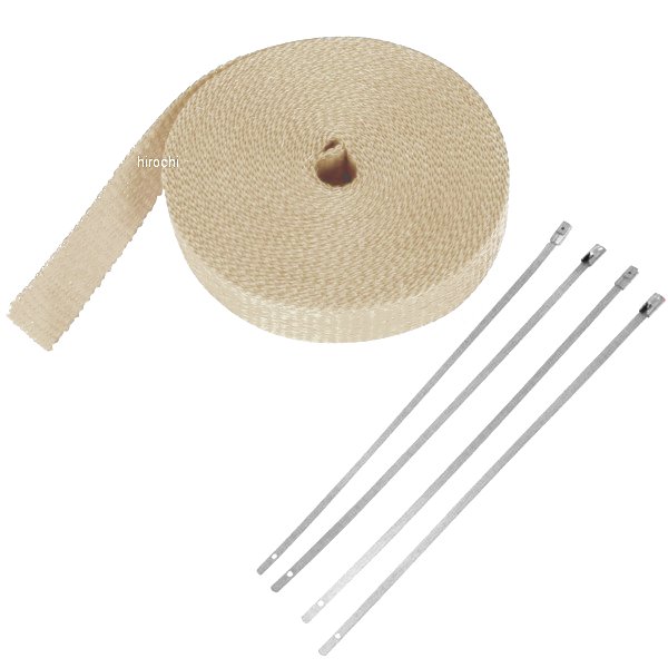 マフラー用ラップ 1インチ x 50フィート ナチュラル シルバータイラップ