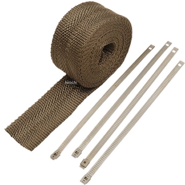 マフラー用ラップ 2インチ x 25フィート メタリック タイラップ付き