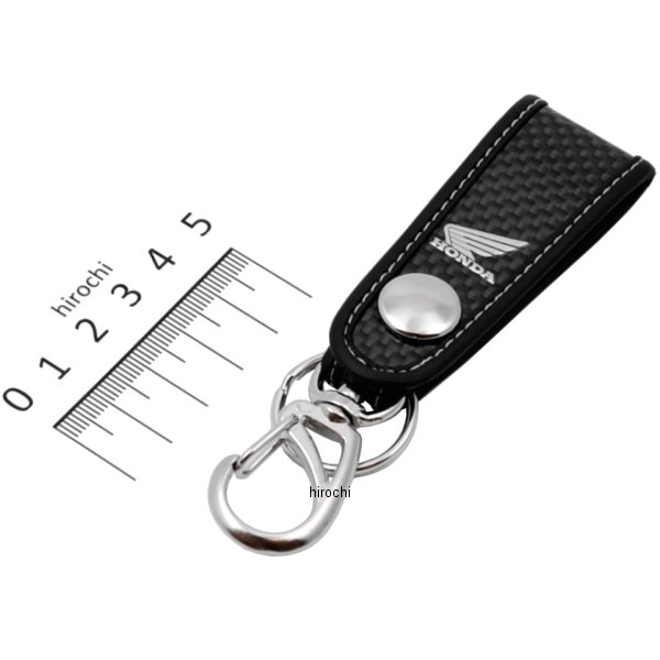 キーホルダー Honda ソフトカーボン ループキーホルダー 黒/シルバー