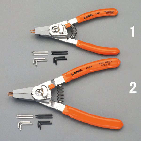 2本組 スナップリングプライヤー(内外兼用)