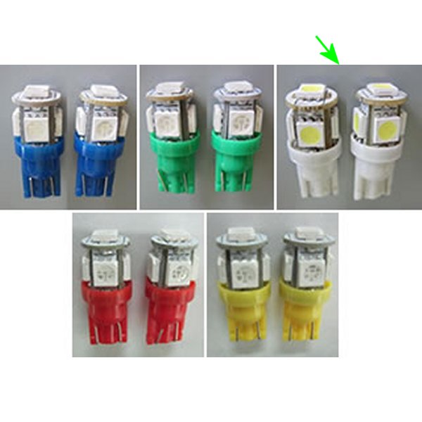 LED バルブ ポジション用 T10ウェッジ 2個入り ホワイト発光 Ｔ10 タイプ