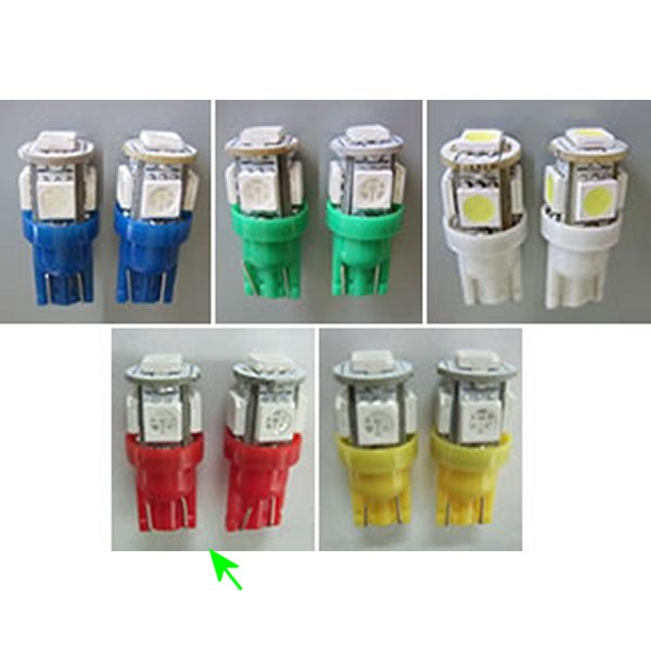LED バルブ ポジション用 T10ウェッジ 2個入り レッド発光 Ｔ10 タイプ