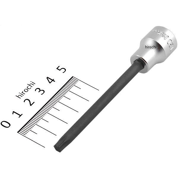 3/8インチsq トルクスビットソケット 全長100mm丸軸 T30