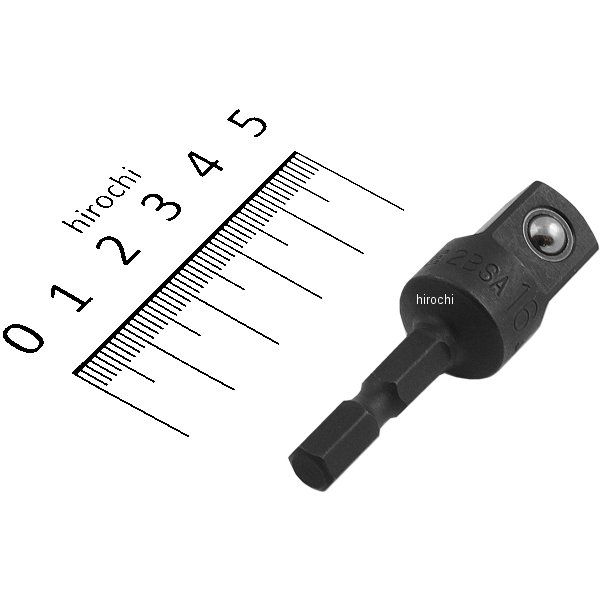 充電式電動ドリル用 ソケットアダプター 差込角 12.7mm (1/2インチ)用 長さ 55mm ビット 二面幅 6.35mm (1/4インチ)