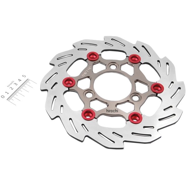 ウェーブフローティングディスクローター ホンダ 220mm チタン/赤