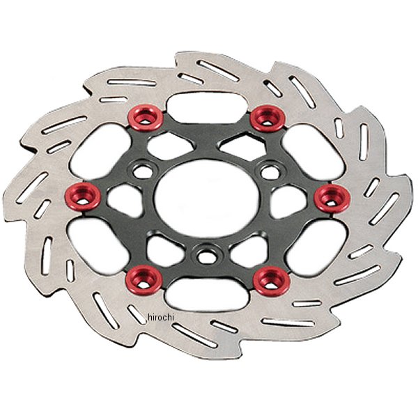 ウェーブフローティングディスクローター ホンダ 220mm スモークガンメタ/赤