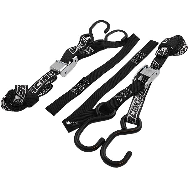 幅1インチ(25mm) タイダウン 7フィート(2.1m) 黒 (左右ペア)