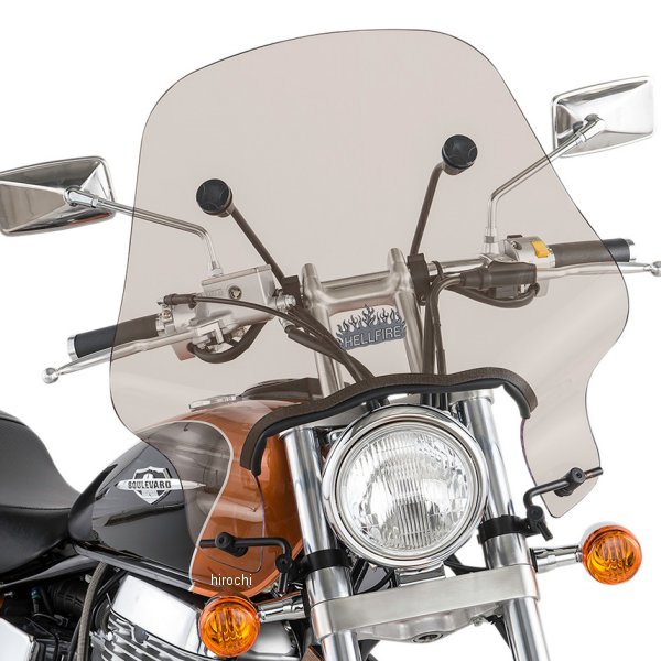 ウインドシールド ヘルファイア 17インチ高 汎用 スモーク