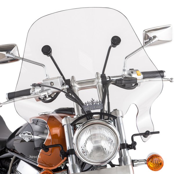 ウインドシールド ヘルファイア 18インチ高 汎用 クリア