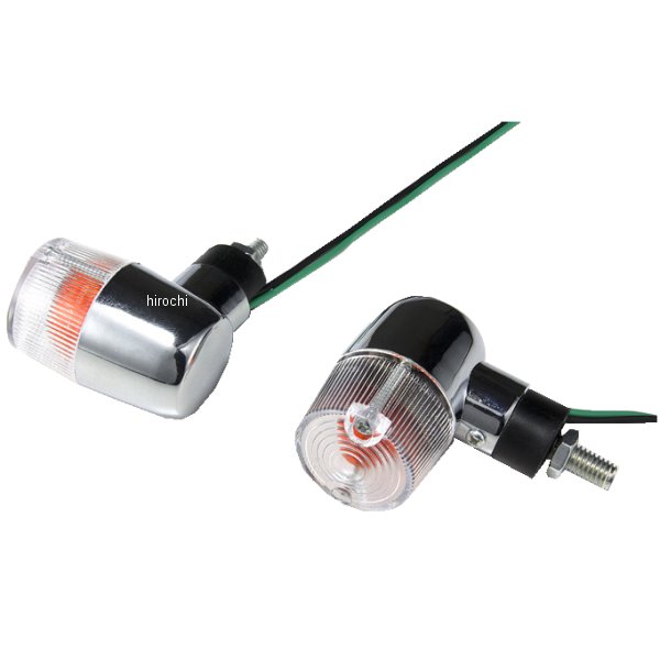 汎用 メッキミニウインカー 丸型 クリアレンズ 2個入り