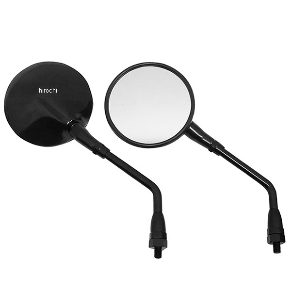 ミラー 37号 汎用 丸型 正ネジ10mm 黒