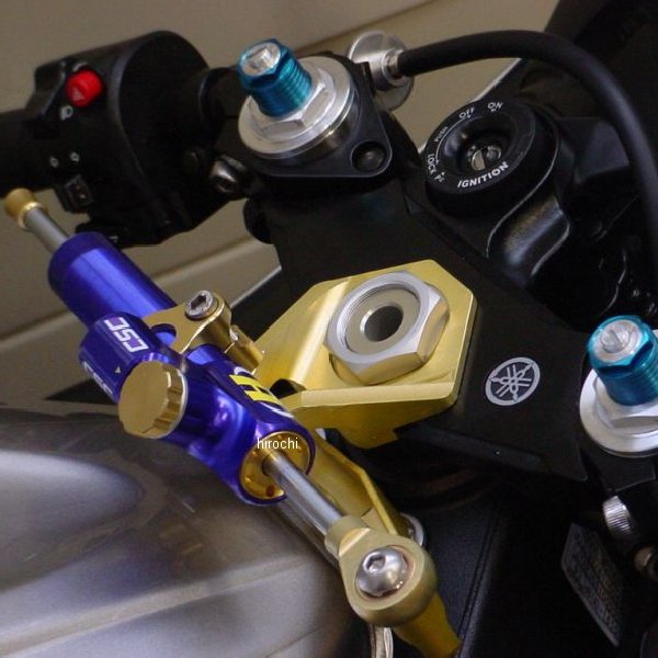 CNCステアリングダンパーステー 75mm/TYPE-3 03年-05年 YZF-R6 ゴールド